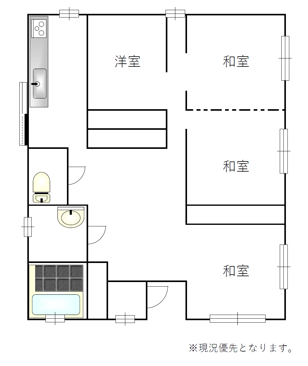 平良西里の平一小近く角地　建物23坪　土地約37坪