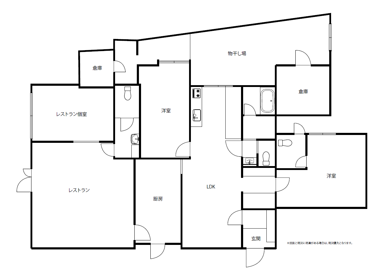 下地Ａコープ前　カフェ兼住居　建物約51坪　土地約326坪　宅地/畑