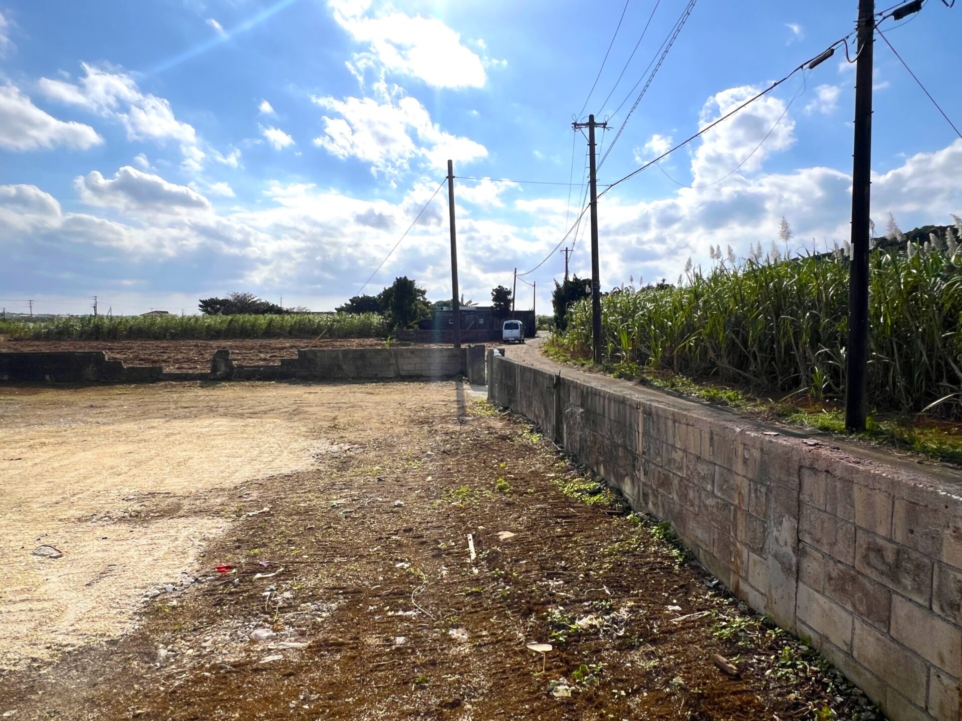 城辺下里添　上野公民館近く角地　124坪　宅地