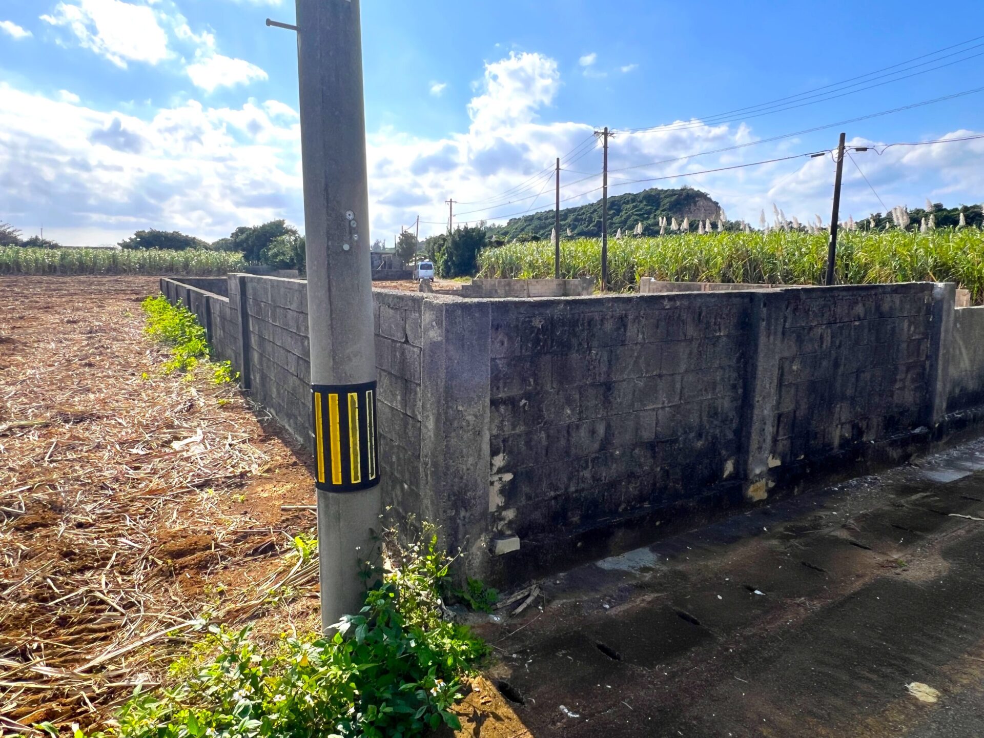 城辺下里添　上野公民館近く角地　124坪　宅地