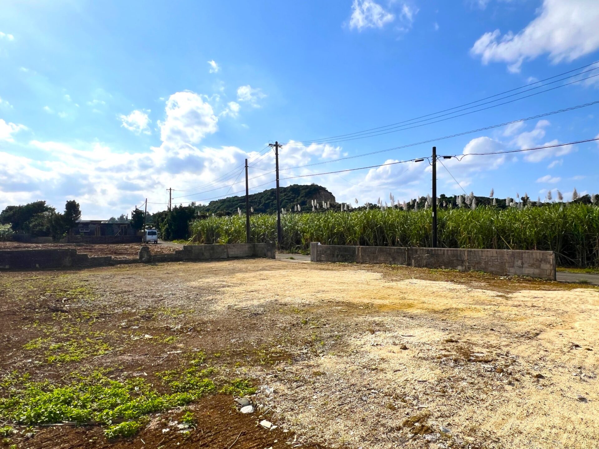 城辺下里添　上野公民館近く角地　124坪　宅地