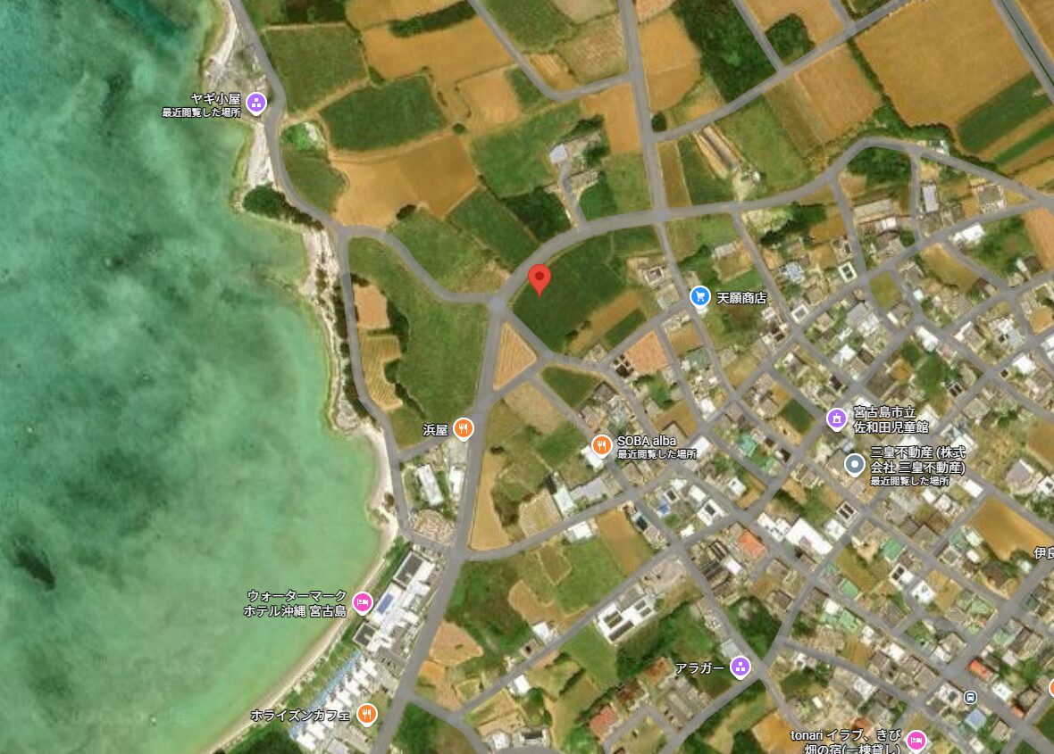 伊良部佐和田　佐和田の浜近く　1245坪　畑