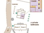 平良狩俣 オーシャンビュー 海から徒歩3分 CB造平屋建x2棟 土地271坪
